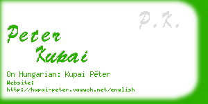 peter kupai business card